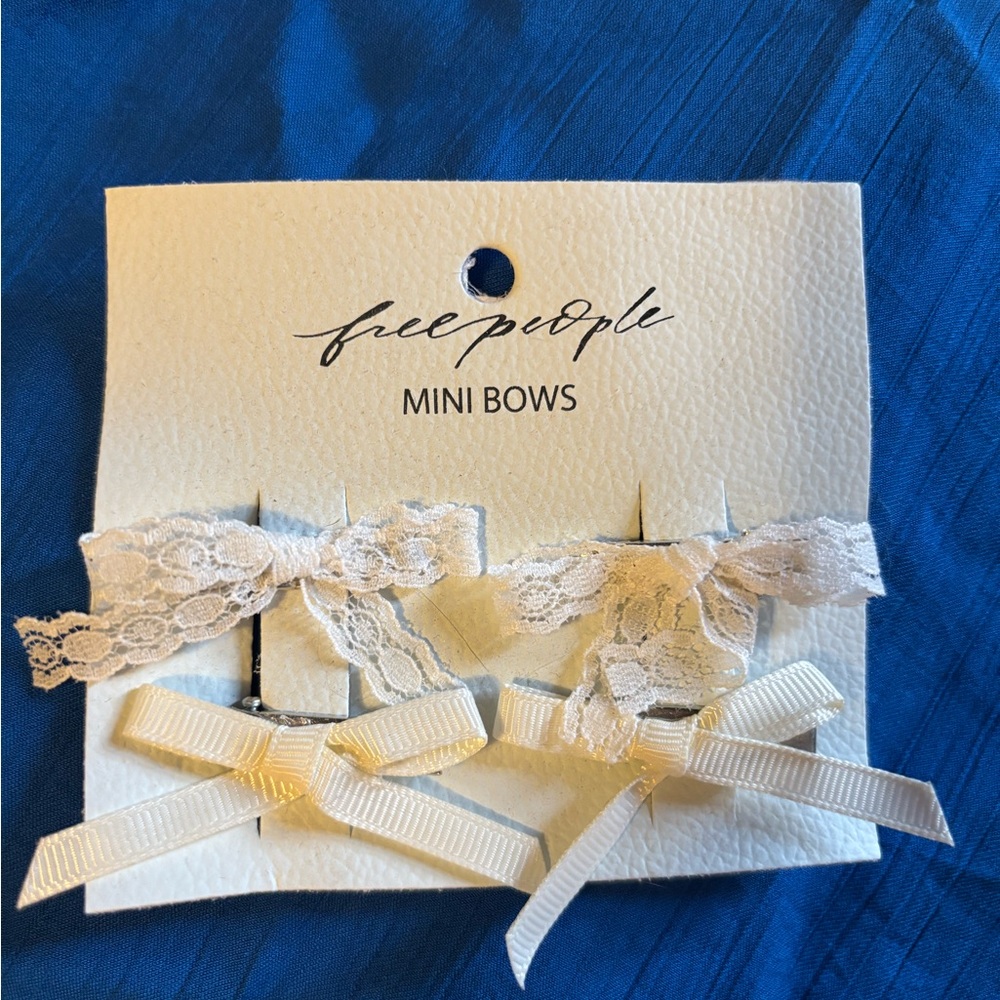Free People mini bow hair barrettes